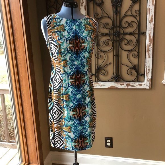 Ronnie Nicole Size 6 Dress - Black, Gold, Blue, White - Picture 2 of 5